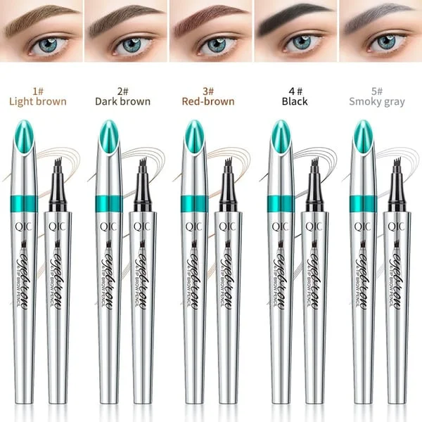 3D Waterproof Microblading Eyebrow Pen 4 Fork Tip Tattoo Pencil (2 pcs)