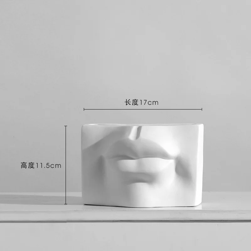 Athvotar Style Simple Face Ceramic Vase Decoration Living Room Flower Arrangement Creativity Light Luxury Table Dry Flower Home Decoration