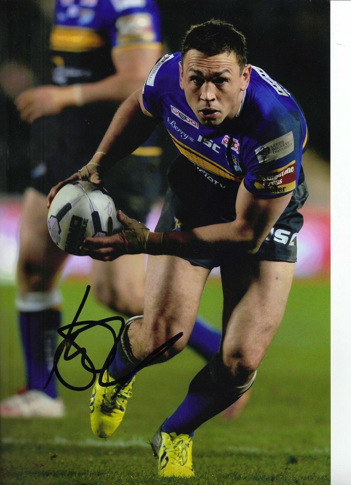 Kevin Sinfield SIGNED 12X8 Photo Poster painting Leeds Rhinos Rugby AFTAL COA (2116)