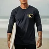 Men's Vintage Surfing Hawaii Graphic Print Crew Neck Long Sleeve T-Shirt by Inlyline