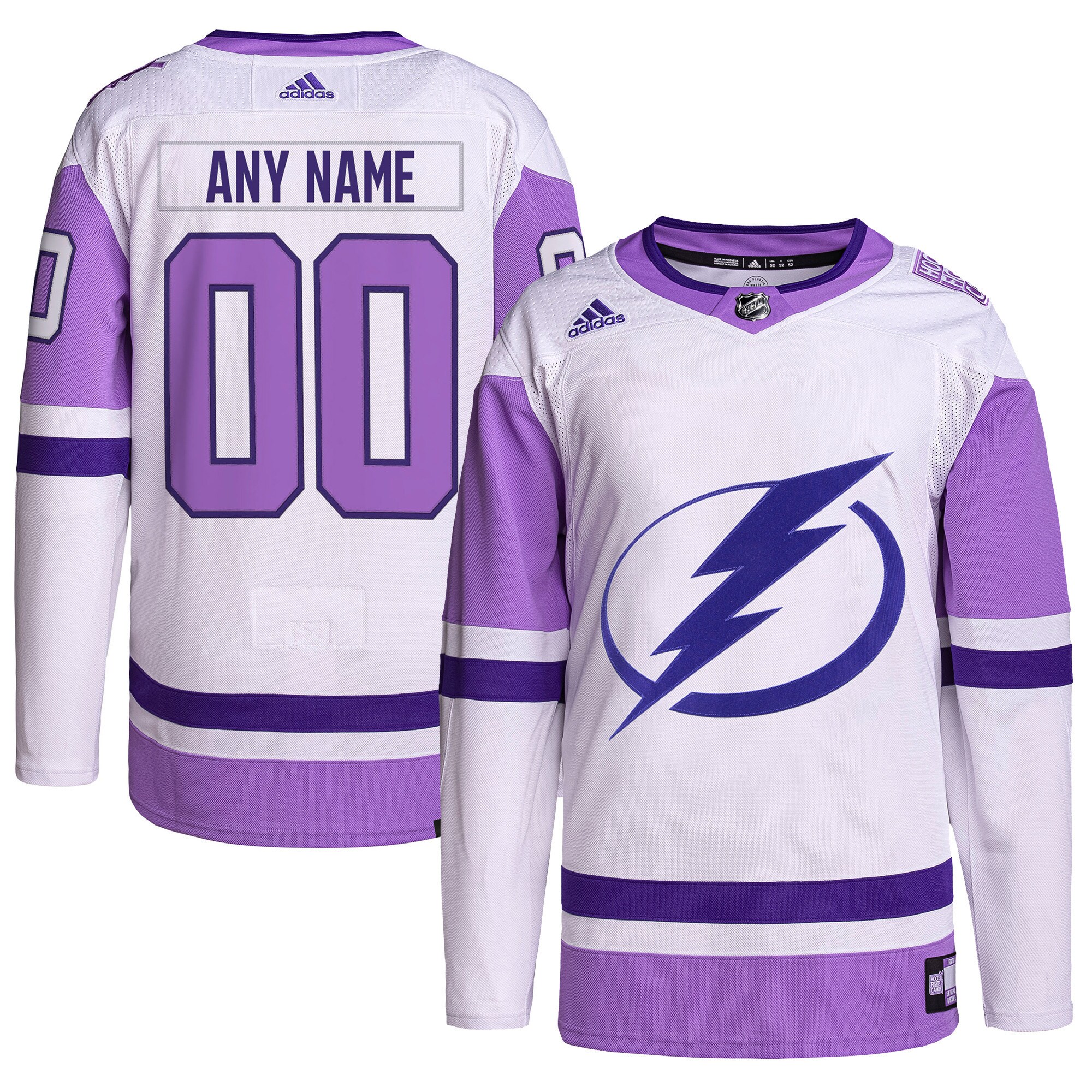Tampa Bay Lightning  Hockey Fights Cancer Primegreen  Custom Jersey &ndash; White/Purple mysite