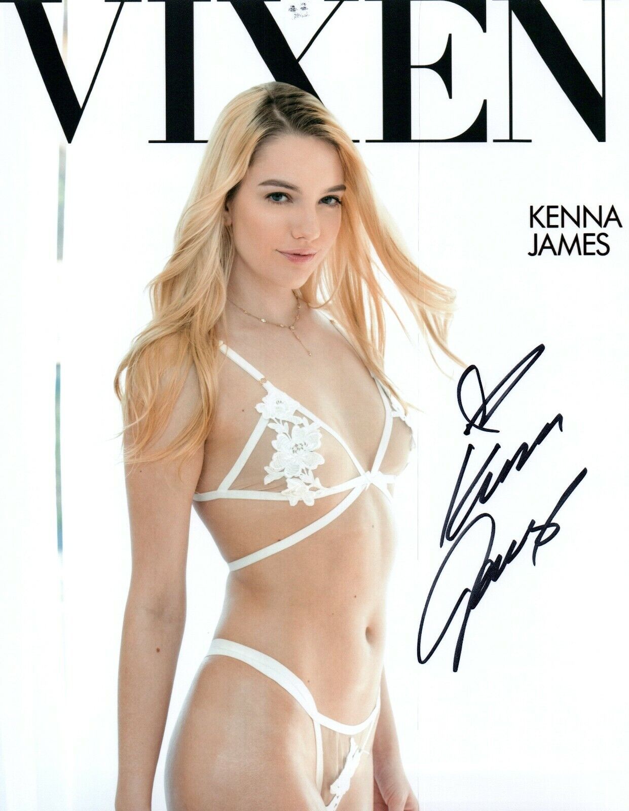 Kenna James Super Sexy Hot Adult Model Signed 8x10 Photo Poster painting COA Proof 89B