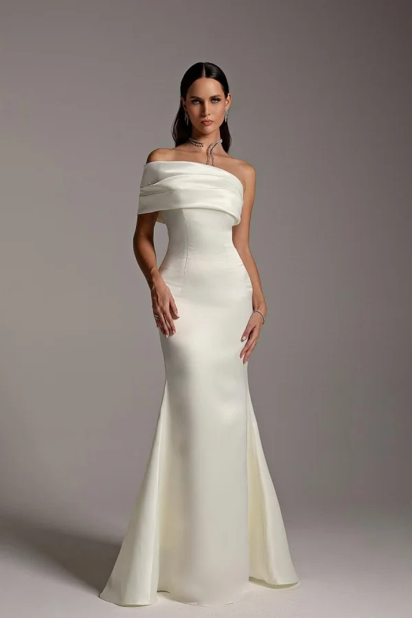 Ivory Off-The-Shoulder Mermaid Prom Dress ZT0696