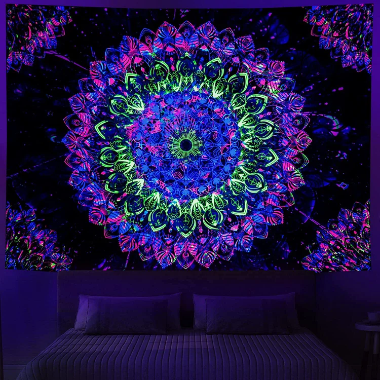 Mandala - Black Light Tapestry