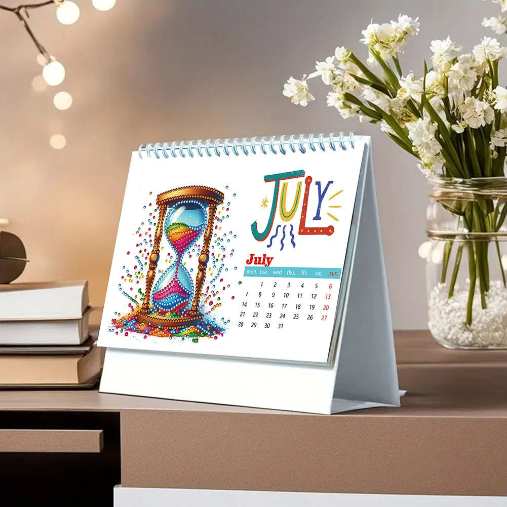 2025 Special Shape Firework Diamond Painting Desk Calendar for Home Office
