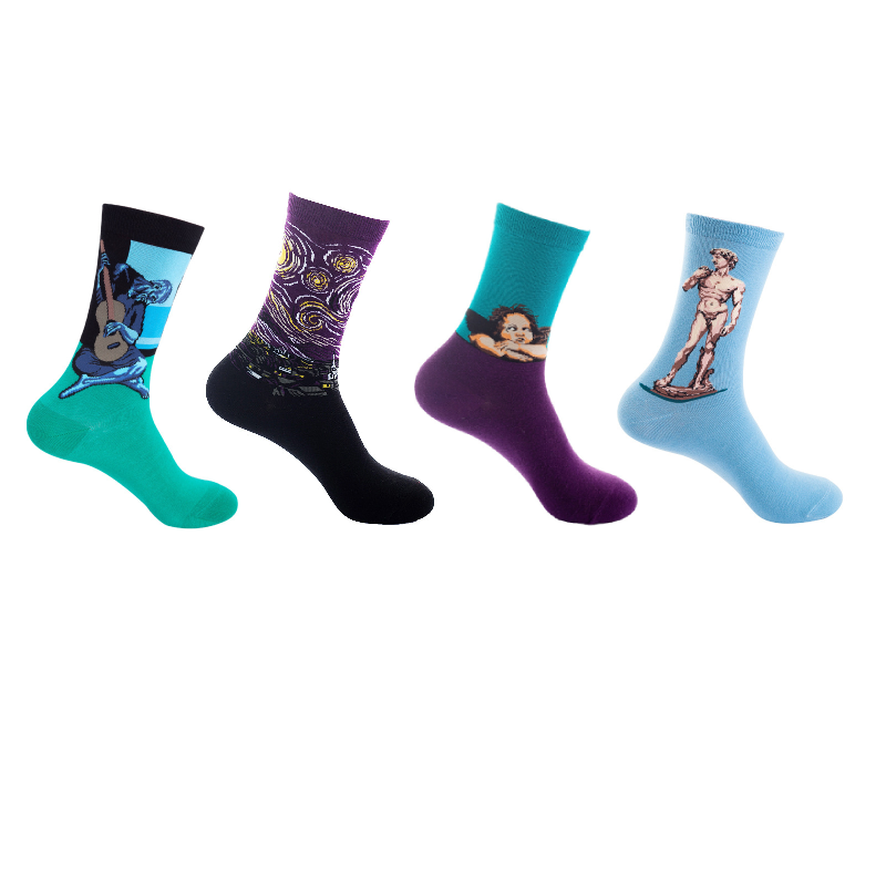 Unisex Cool Colorful Crew Socks Pack(4 pairs)