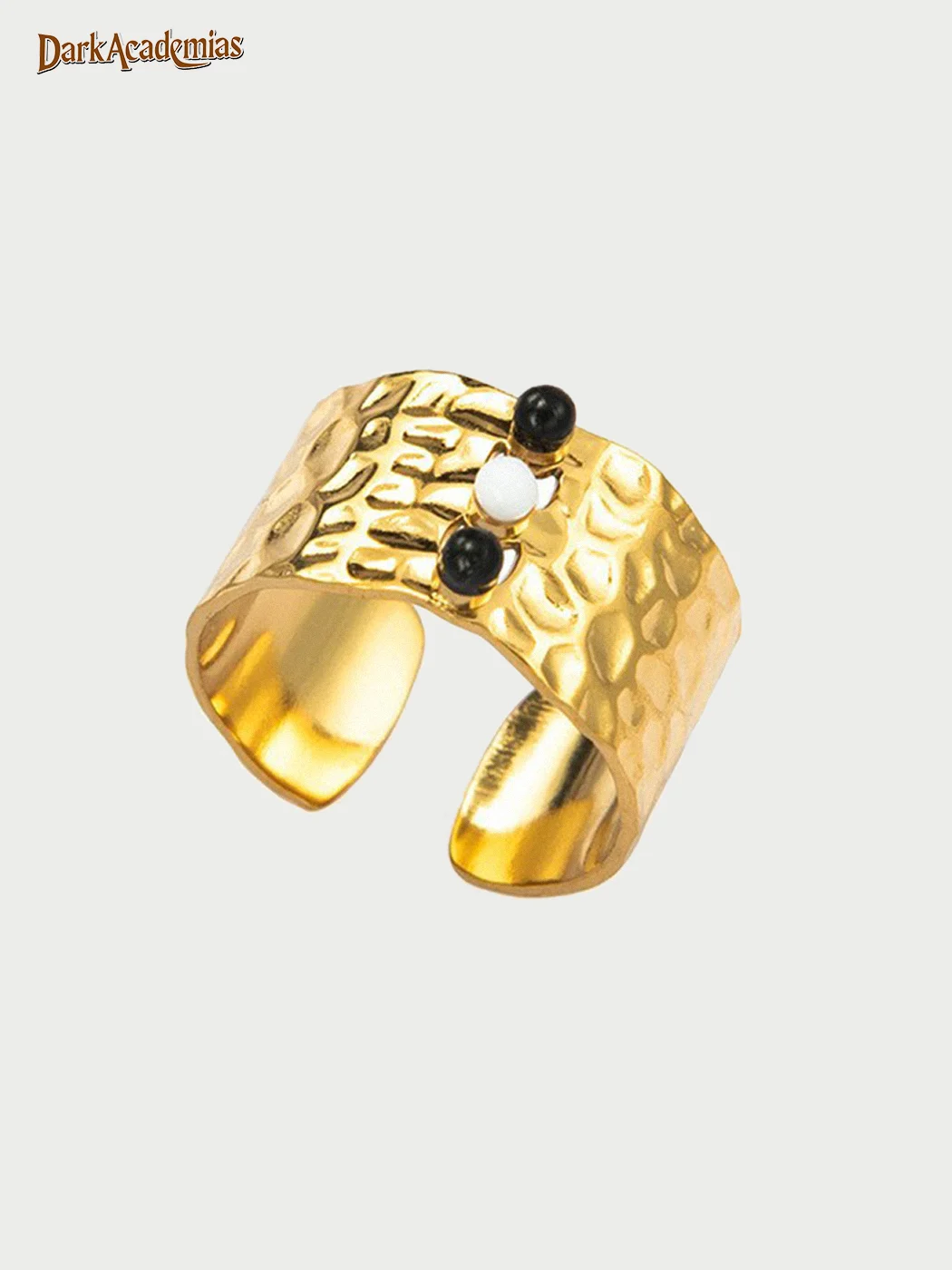 Vintage Onyx Titanium Steel Ring / DarkAcademias /Darkacademias