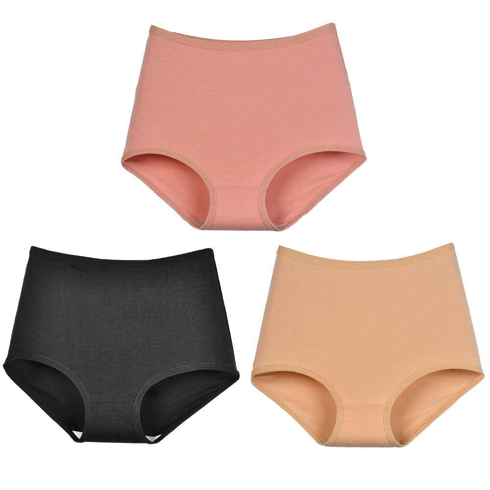 Xinkeke 3Pcs Women Cotton High Waist Panties Breathable Briefs  Plus Size Lingerie Seamless Ladies Panty Underpants Oversize Underwear