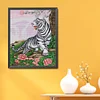 >SALE<Full Embroidery Eco-cotton Thread 14CT Printed White Tiger Cross Stitch 41x51cm