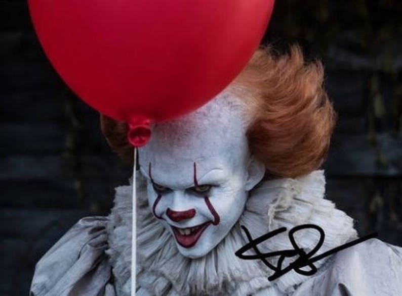 Bill Skarsgard Signed Photo Poster painting 8x10 rp Autographed Pennywise the Clown Stephen Kings IT