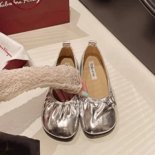 Tanguoant Tanguoant Dou Shoes Female 2024 Spring And Autumn New Soft Leather A Foot Pedal Flat Shoes Night Wind Gentle Fairy Single Shoes