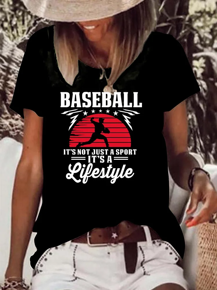 Baseball lifestyle Raw Hem Tee-Annaletters