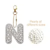 DIY 26 A-Z Letter Pearl Painting Keychain Charm Kits, Custom Alphabet Initial DIY Name Bag Key Ring Gift
