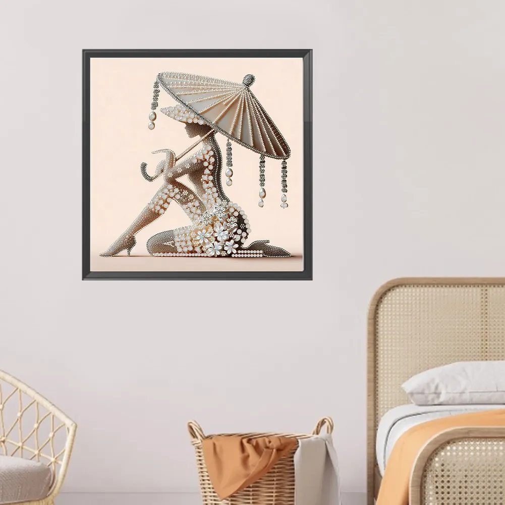 Diamond Painting - Partial Special Shaped Drill - Lady(Canvas|40*40cm)