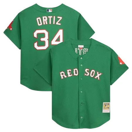 Youth Boston Red Sox #34 David Ortiz Kelly Green Cooperstown Collection Jersey