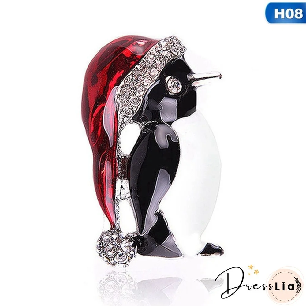 Fashion Crystal Christmas Snowman Christmas Tree Deer Brooch Pin Collar Womens Jewellery Xmas Party Jewelry