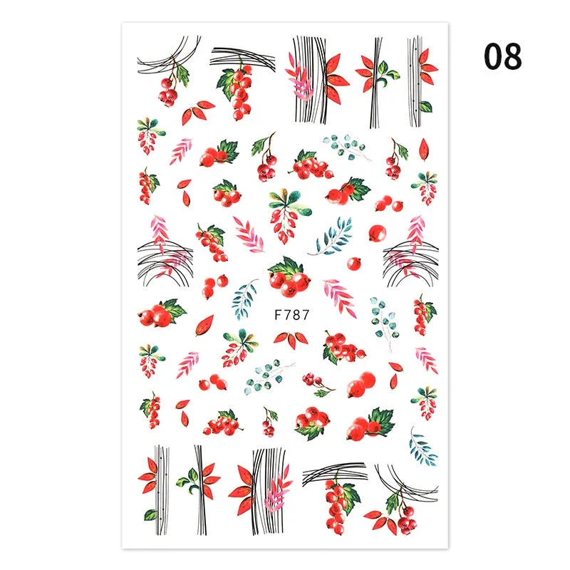 Ripple Marble Blooms Stickers For Nails Manicures Japanese Color Stitching Design Nails Art Stickers Adhesive Tape Decoration