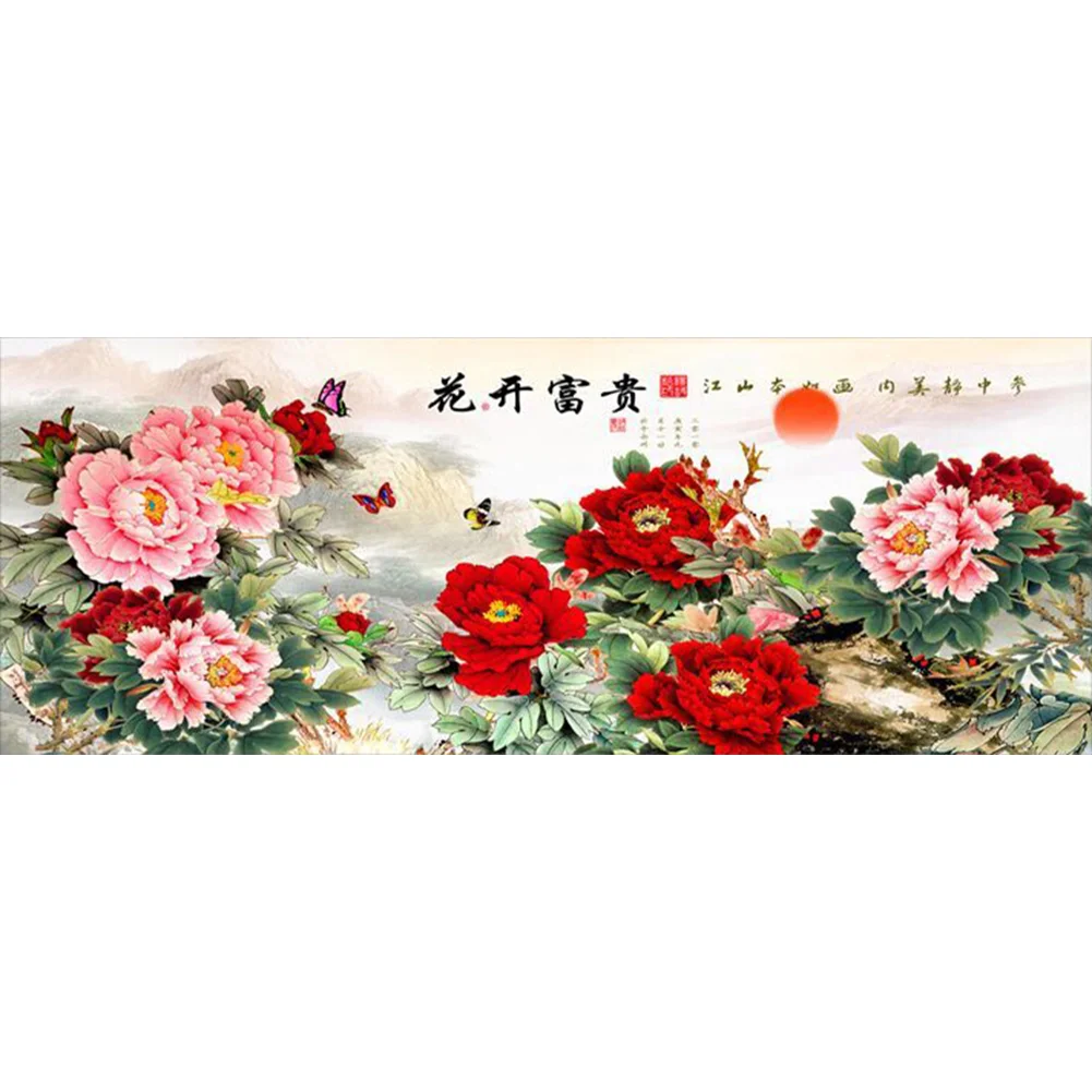 【Brand】Silk 11CT estampado punto de cruz Flor (150*65cm)