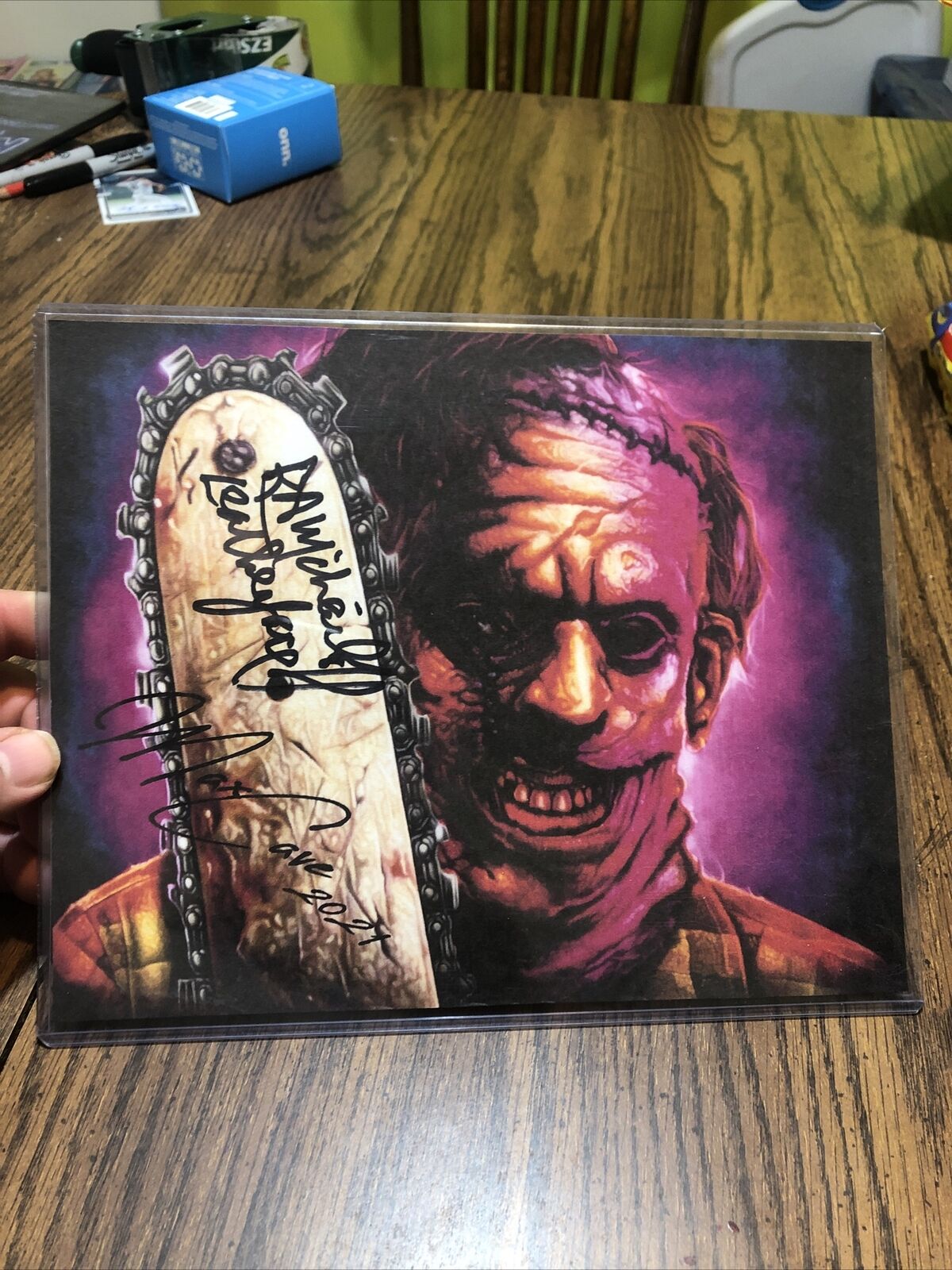 RA Mihailoff Leatherface Texas Chainsaw Massacre 3 hand signed 8X10 Art Print