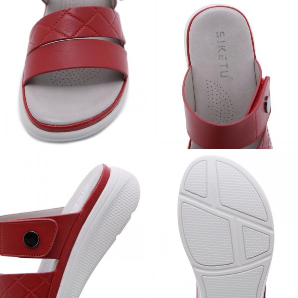 Three-Band Slide Sandal With Metal Button