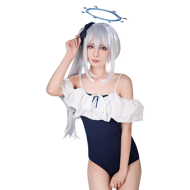 Blue Archive Tsukiyuki Miyako Outfits Blue Swimsuit Cosplay Costume Halloween Carnival Suit