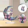 (US Local)Double Sided Acrylic Special Shape Moon Butterfly Diamond Painting Desktop Ornaments Kit