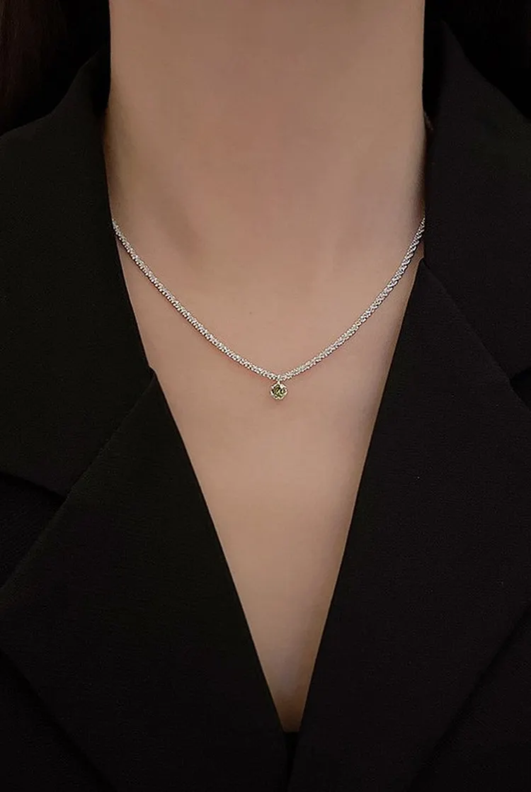 Sparkling Pendant Necklace Minimalist Womens Jewelry