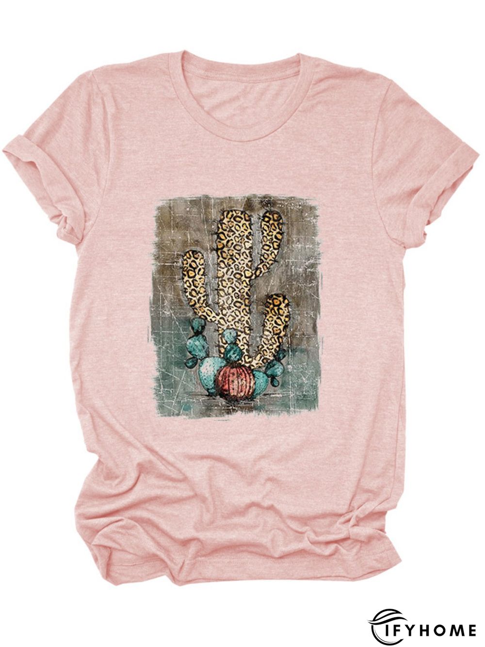 Printed Casual Short Sleeve Crew Neck T-shirt | IFYHOME