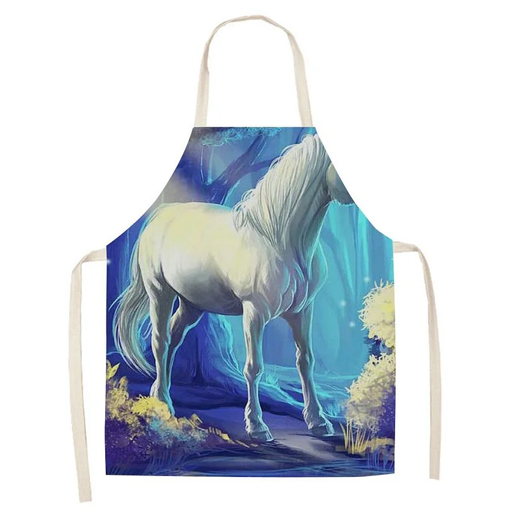 Waterproof Linen Kitchen Apron -unicorn