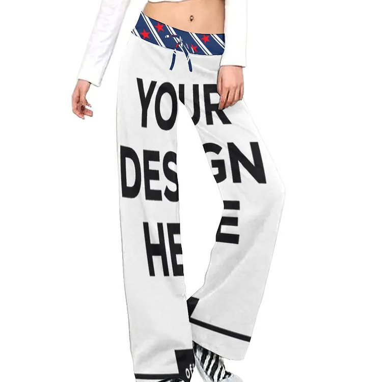 Multiple Images Personalized Custom Women's Straight Lace Up Yoga Pants Full Print