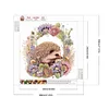>SALE<5D DIY Partial Special Shaped Drill Diamond Painting Wreath Hedgehog Kit 30x30cm