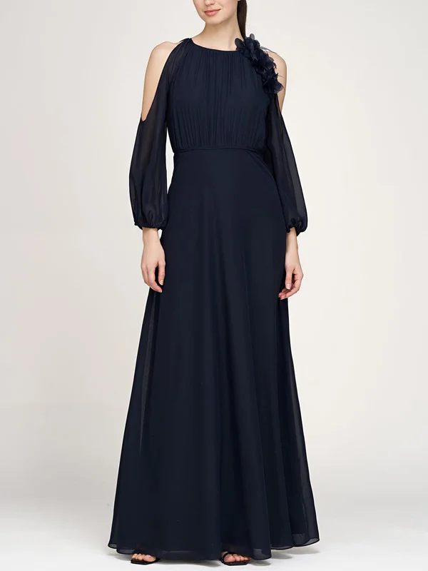 Strapless Mesh Chiffon Women's Gown Dress