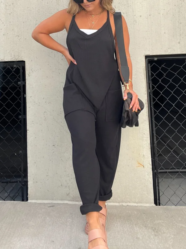 Relaxed Fit Casual Pockets Jumpsuit
