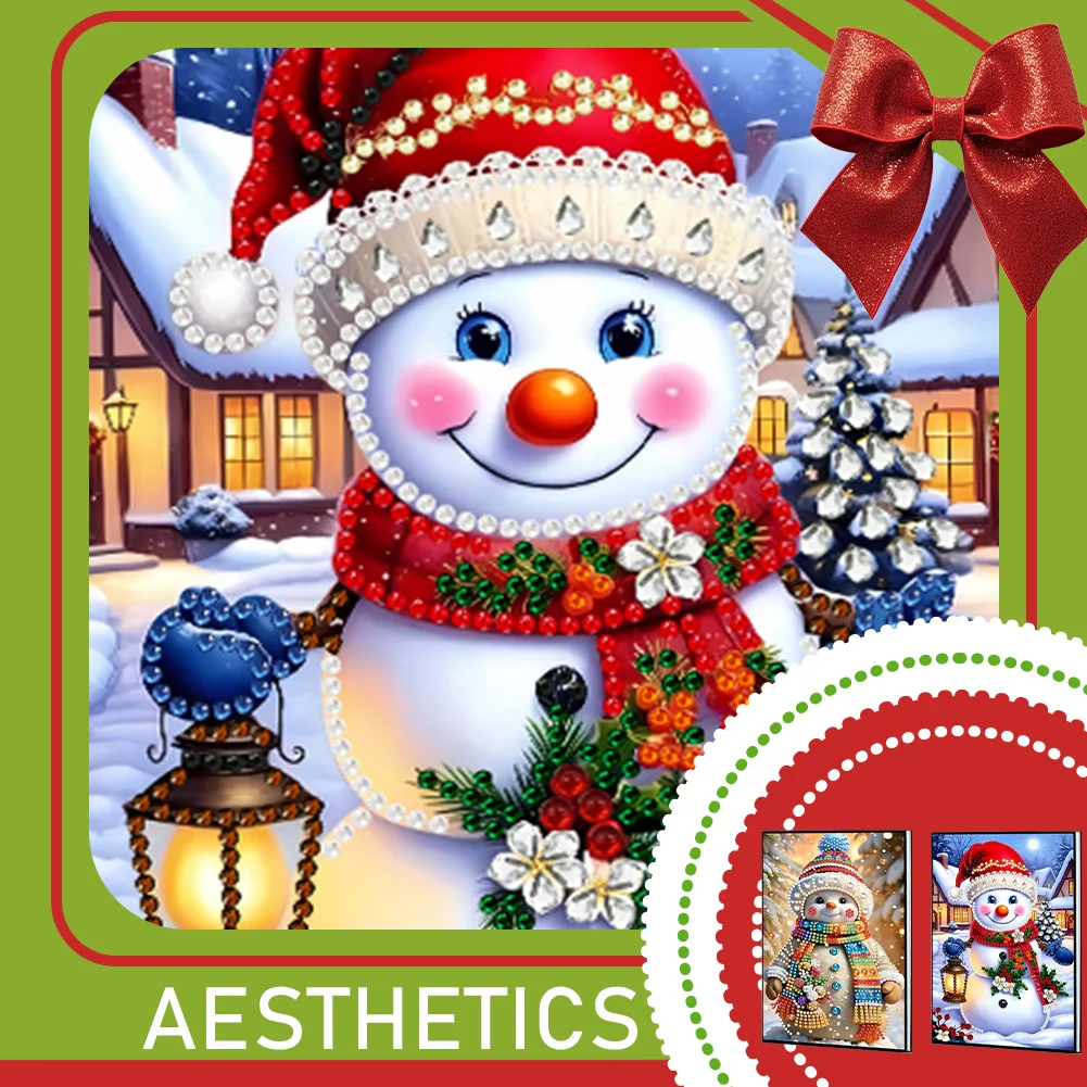 2pcs 50-Page A5 Snowman Diamond Painting Notebook for Adults Holiday Gift