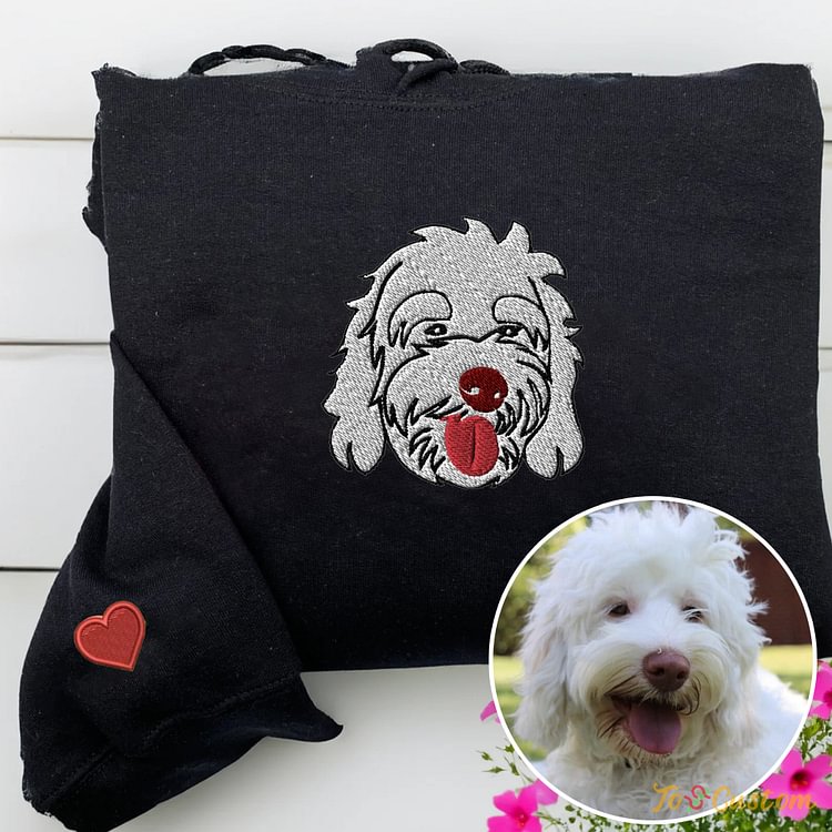 TOSCUSTOM™ Custom Embroidered Labradoodle Sweatshirt or Hoodie Gift Unisex
