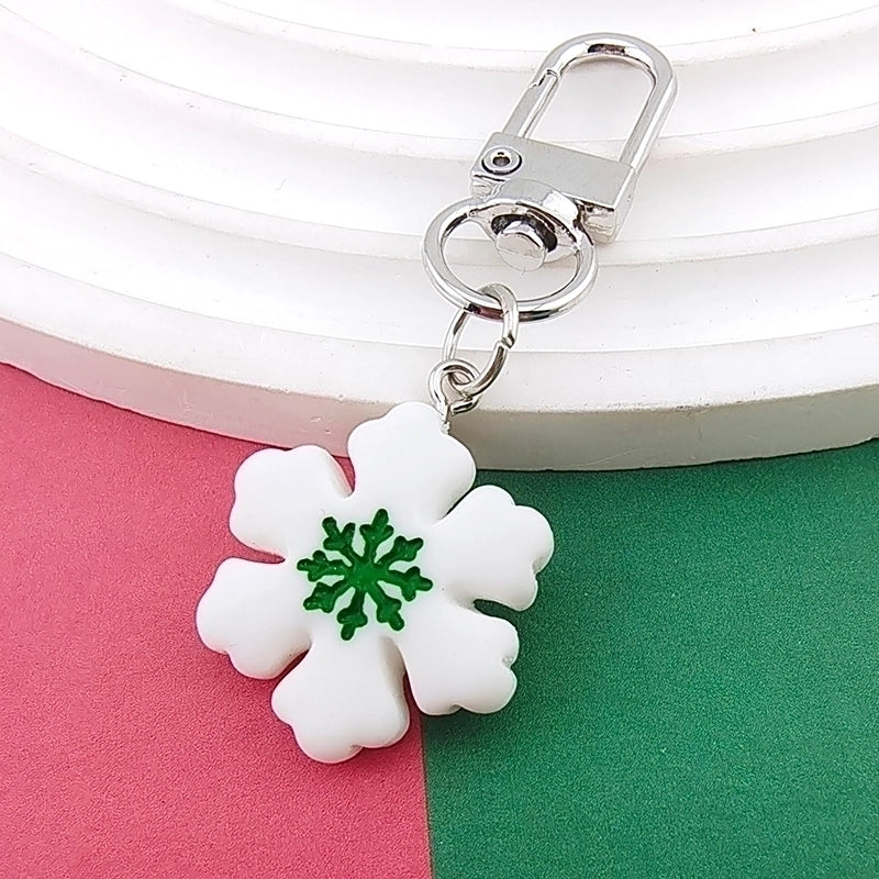 Cute Minimalist Snowman Snowflake Elk Alloy Resin Christmas Keychain