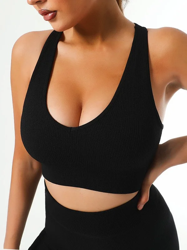 Quick-Dry Seamless Thread Elastic Shock-Proof Yoga Vest