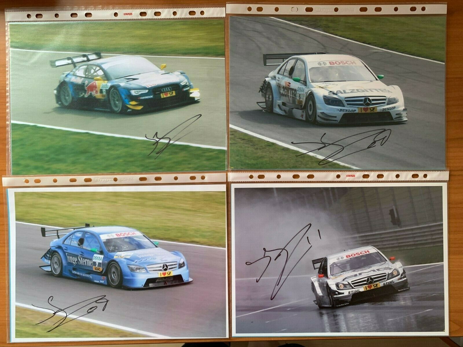 Jamie Green 4 x A4 Hand Signed Autographs DTM Audi AMG Mercedes RedBull Rosberg