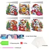 6Pcs Diamond Painting Xmas Animals Greeting Card for Holiday Party Favors