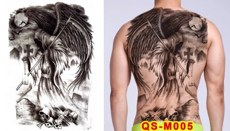 tattoo tribal designs gothic tattoo boys full back large tattoo body stickers temporary tattoos men sexy fake tatoo big water