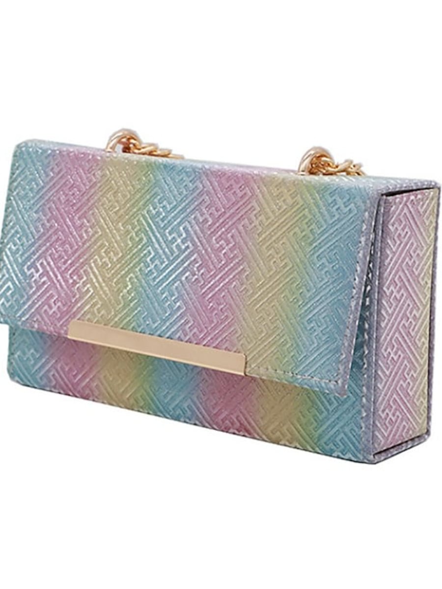 Evening Bag For Women Polyester Chain Pattern Clutch Bag
