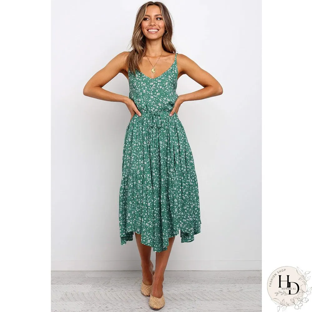 Spaghetti Strap Mini Swing Dress