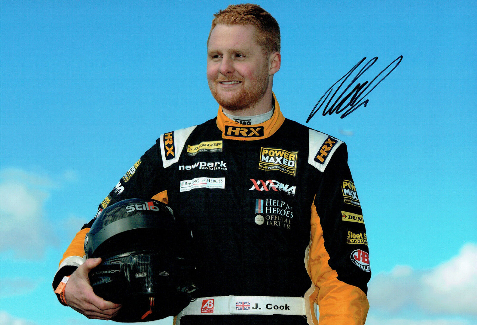 Josh COOK SIGNED Portrait Photo Poster painting AFTAL Autograph COA British Touring Car Driver