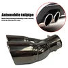 Bent Dual Exhaust Muffler Tip Bolt-on Rolled Edge Slant Cut Black Titanium