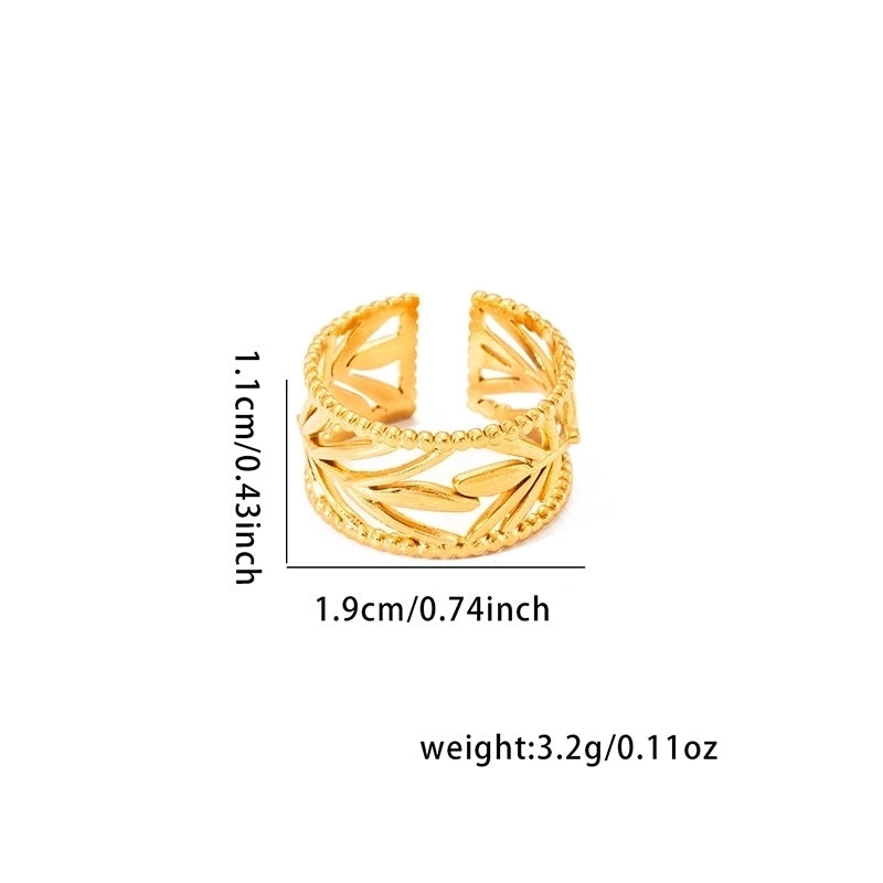 Minimalist Heart Shape Solid Color Titanium Steel Hollow Out Open Rings