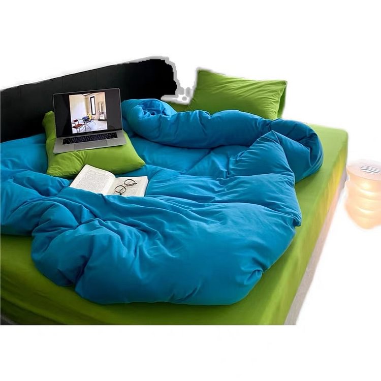 Blue And Green Double Color Bedding Set for sale