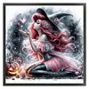 Halloween Mermaid Princess Witch-11CT Stamped Cross Stitch 40*40cm/15.75*15.75in