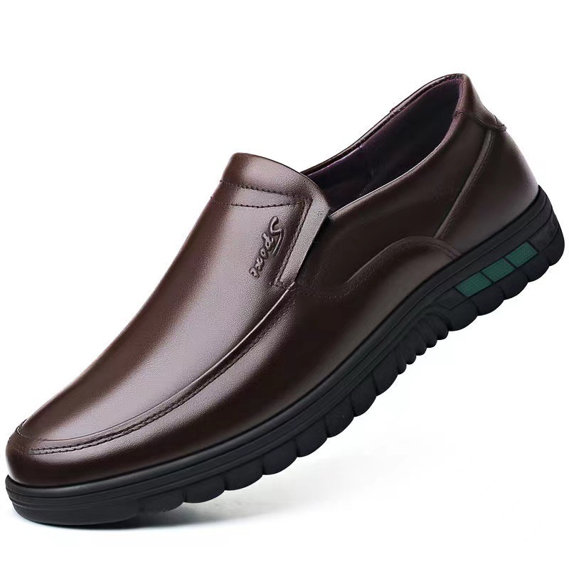 Men's Leather Shoes Casual Round Head Business Party Dresses Loafers Comfortable Lightweight Oxfords Zapatos Hombre De Vestir