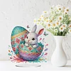 (US Only)2D Flat Easter Egg Bunny DIY Double-Sided Diamond Painting Desktop Decorations