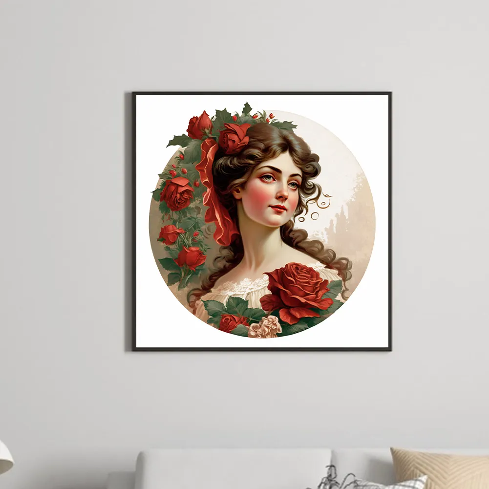Diamond Painting - Full Round Drill - Lady Rose(Canvas|30*30cm)
